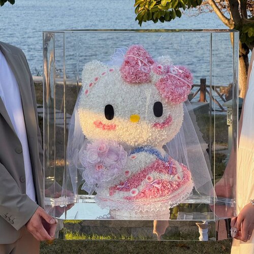 情人节生日礼物KT可爱猫永生花束