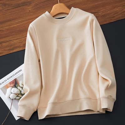 正肩圆领加绒卫衣女摇粒绒上衣