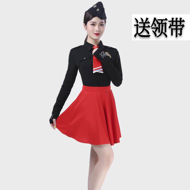 特价水兵舞套装秋冬装长袖广场舞服装女套装新款演出舞蹈健身跳舞