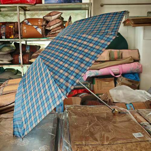 团购正品海螺加大防风格子三折晴雨伞（格子随机发）