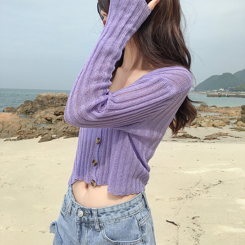 Ïı¡ÕëÖ¯×ÏÉ«¿ªÉÀÅ®¿Õµ÷ÉÀÍâÌ×·ÀɹÍâ´î¶Ì¿îÅäµõ´øÈ¹µÄСÍâÅûÕÖÉÀ