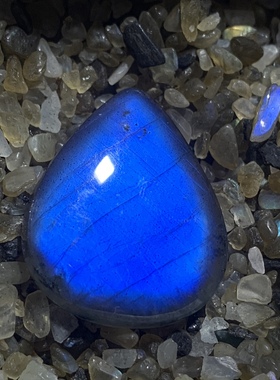 水滴吊坠拉长石男女裸石蓝光镶嵌