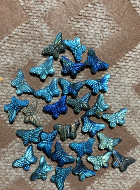 拉长石吊坠蝴蝶花