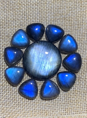 拉长石吊坠月光石精美三角形裸石