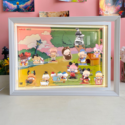 dimoo迪士尼联名系列盲盒收纳相框毛绒挂件公仔盲盒收纳合页相框