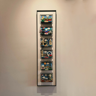 乐高城市东京北京明信片黑色铝合金收藏展示盒迷你天际线装 裱相框