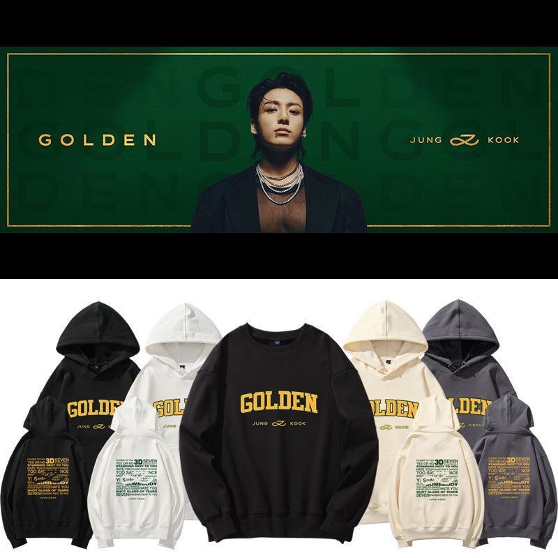 防弹田国JUNGKOOK专辑GOLDEN周边同款卫衣打歌服加绒薄套头上衣