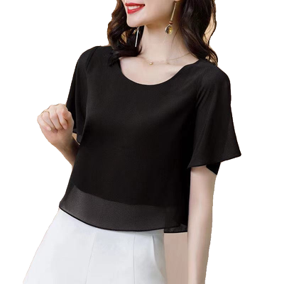 高档减龄卡腰宽松遮肚子体恤小衫