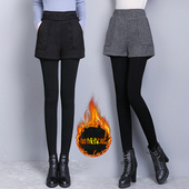 带裙子秋冬加绒加厚假两件打底裤 一体 女外穿踩脚显瘦保暖包臀裙裤