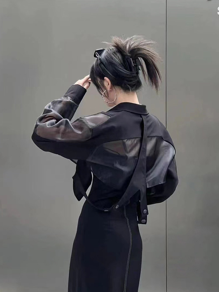 欧货防晒衣女夏季2025新款短款开衫衬衣薄款外套洋气时髦长袖衬衫