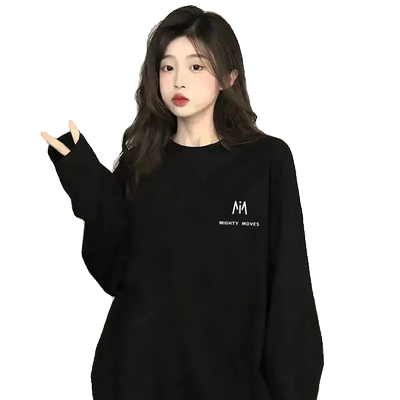 纯棉长袖t恤女印花ins潮流