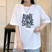 通勤百搭纯棉短袖 学生体恤设计感宽松上衣潮流 夏季 t恤女新款 爆款