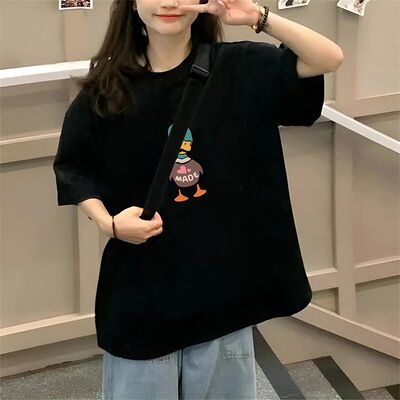 甜美清新纯棉五分袖上衣服ins潮