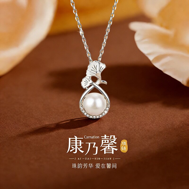 纯银珍珠项链送女朋友老婆520情人节礼物女生闺蜜生日实用的妈妈