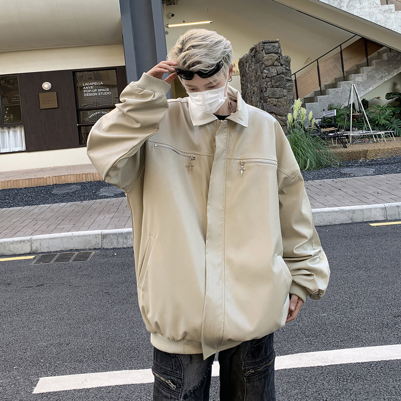 W7003特P70控138秋冬男士皮衣夹克翻领外套翻领潮流帅气,男装皮衣,电商B205