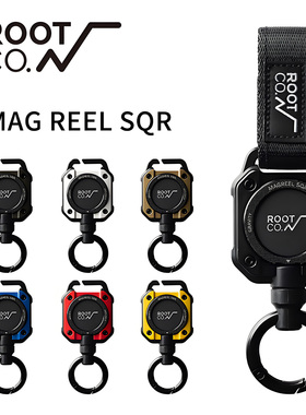 日本ROOT CO.伸缩钥匙扣高级感方形手机挂绳潮牌男士汽车钥匙挂扣