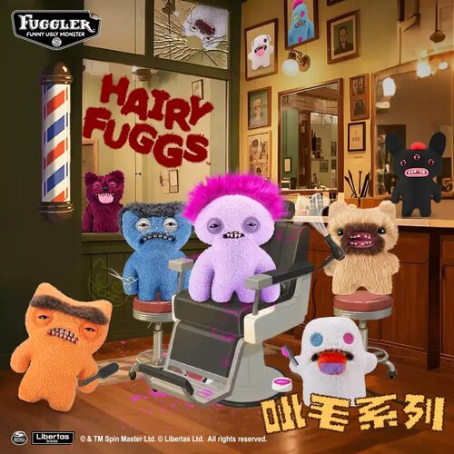 Fuggler15727毛发系列萌牙怪兽呲毛系列毛绒丑萌搞怪潮玩公仔玩具