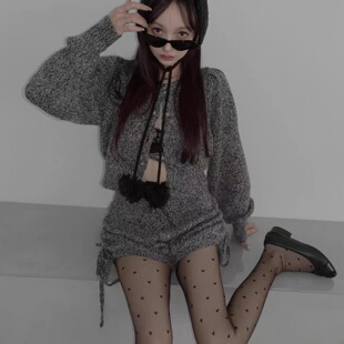 精致斯文乖乖女可爱风格蝴蝶结刺绣提花黑丝袜连裤袜女袜打底袜