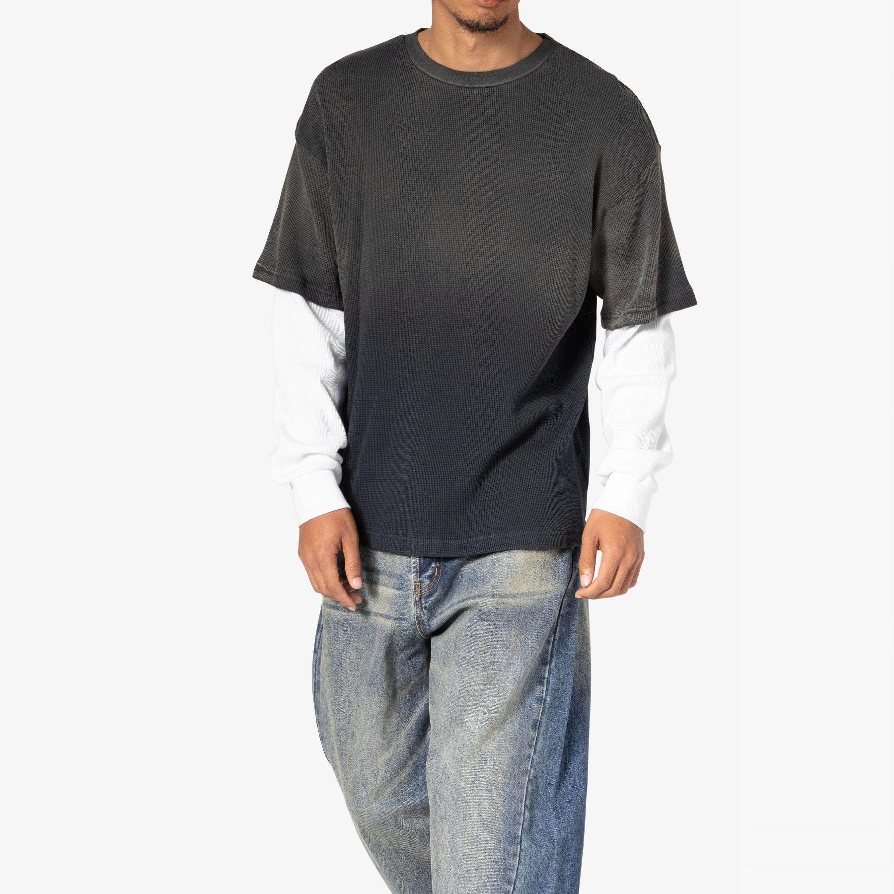 mnml长袖假2件宽松T恤