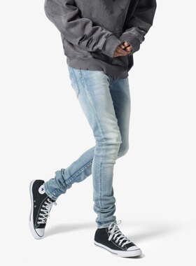 Mnml 水洗蓝色复古做四季修身弹性强紧身牛仔裤男新品FOG风格