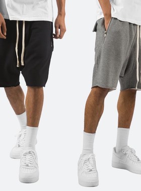 Mnml FOG風格黑色灰色抽绳松紧腰夏季薄款宽松底档休闲短裤男新品