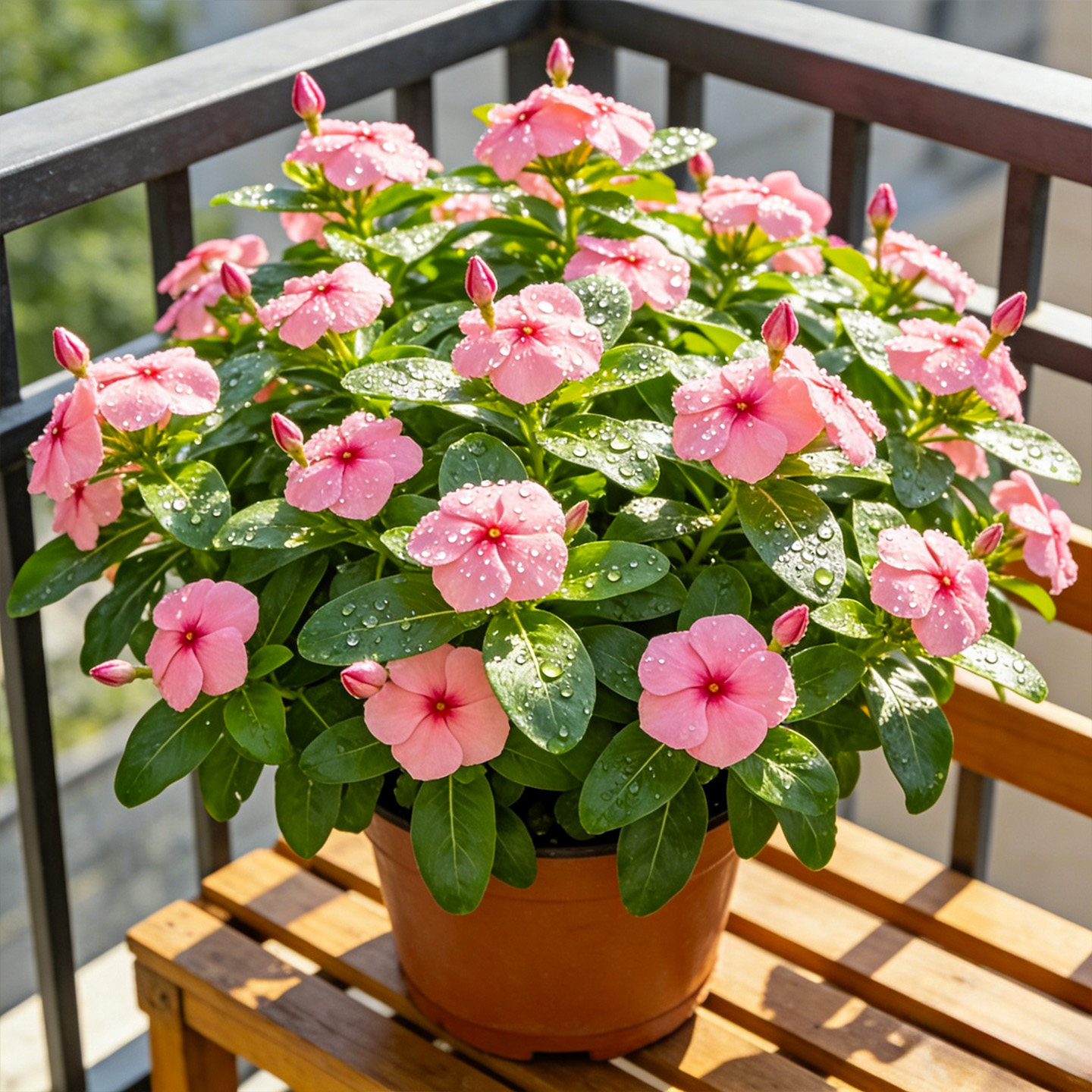 【天天开】长春花盆栽大苗带花苞四季开花不断阳台庭院好养花卉