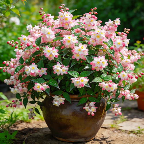雪樱花溲疏盆栽阳台庭院春季开花冰生溲疏花苗耐寒易活造景大苗