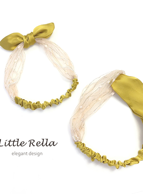 小瑞拉 亲子宝宝发带 儿童兔耳朵蕾丝断面女童发饰