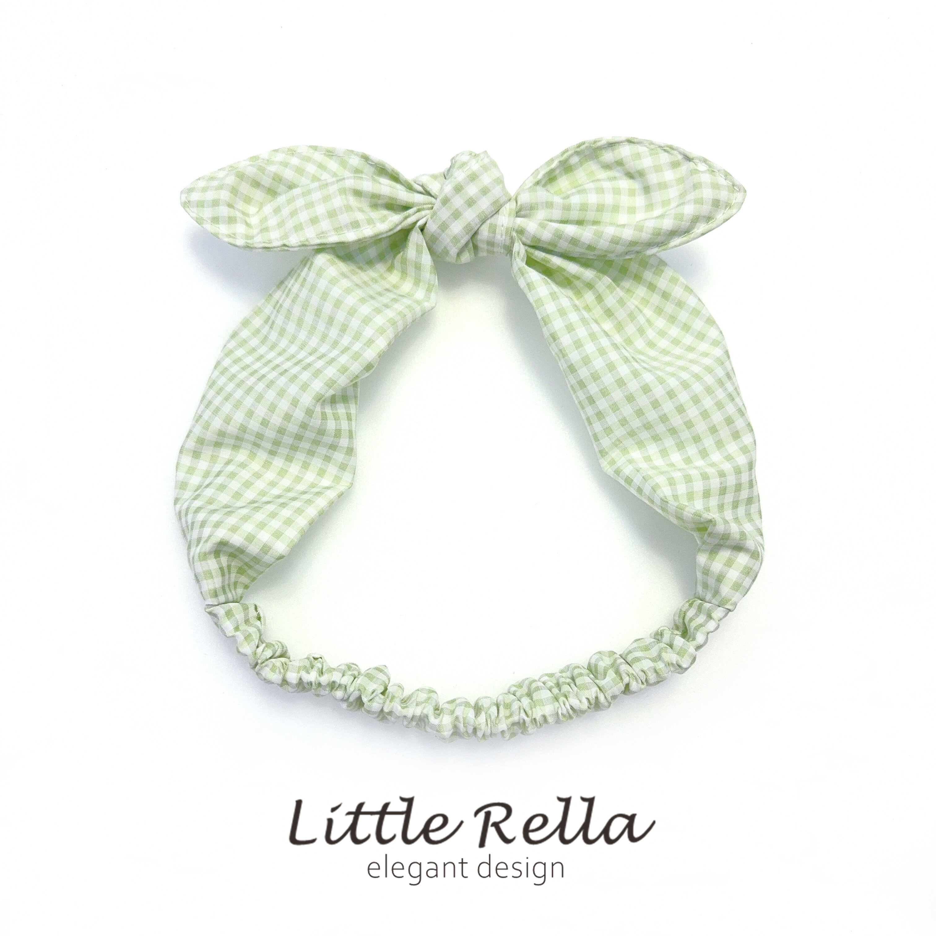 小清新女童透气发带格子