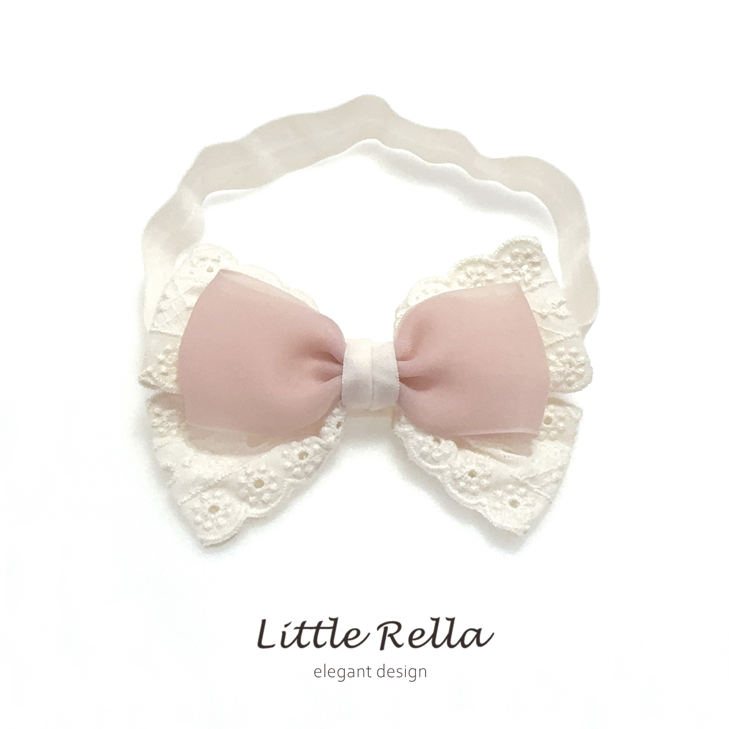 0-3岁宝宝粉色蝴蝶结发带