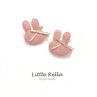 宝宝安全不伤发头饰 婴儿少量发全布包发卡 儿童发夹 女童可爱兔