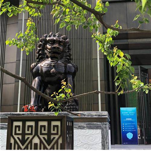 售楼部摆件铜狮小区绿地金属动物铜鹿大象海豚喷泉别墅故宫狮铸铜