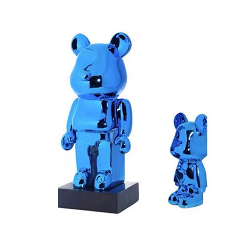 bearbrick网红暴力熊摆件酒店样板房卡通公仔玻璃钢落地饰品雕塑