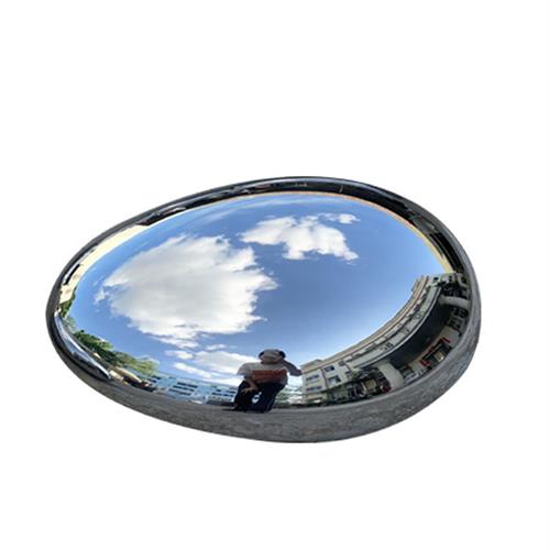 不锈钢镜面水波纹盘雕塑户外水滴鹅卵石园林景观水景装置落地摆件