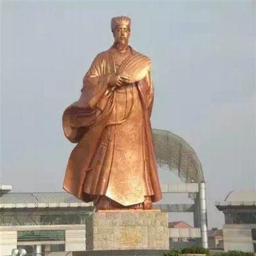 纯铜人物诸葛亮雕塑古代历史人物铸铜雕塑校园雕塑