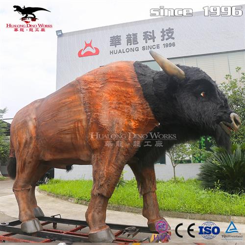 景区公园动物园美陈产品仿真机械电动野牛模型恐龙厂家定制生产
