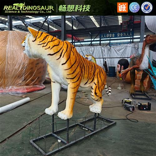 仿真老虎模型机械硅胶老虎机模电动仿真动物丛林猛兽比真实比例