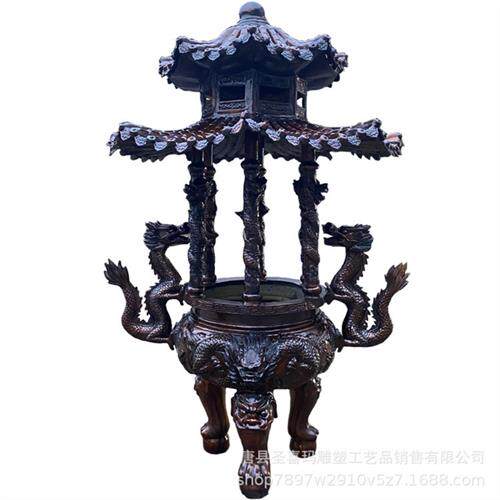 雕塑厂家定制仿古炼丹炉烧纸铜炉铸铜香炉摆件寺院祠堂供奉