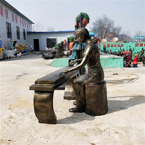 仿铜玻璃钢人物雕塑铸铜音乐主题人弹古筝美女弹琵琶锻铜景观雕塑