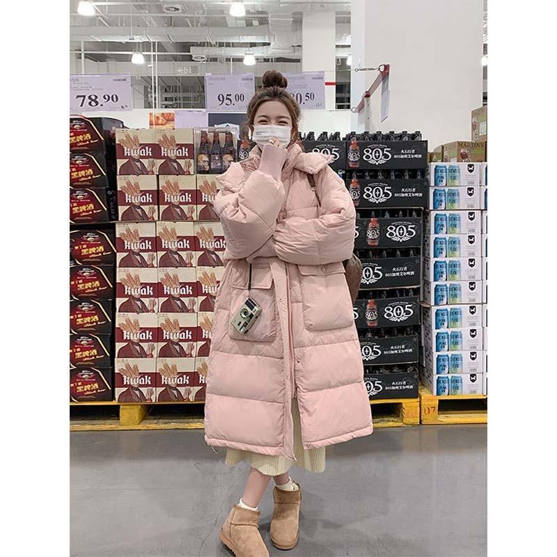 2024冬季新款羽绒棉服女宽松连帽韩版中长款过膝加厚保暖外套
