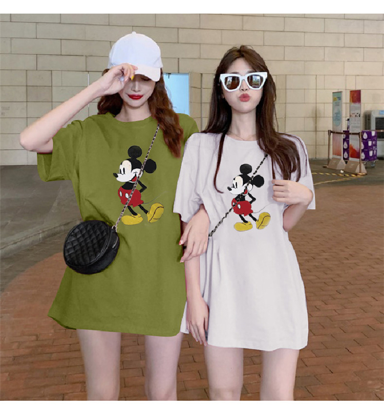 Cartoon Mickey Mouse print short sleeve T-shirt women's fashion summer base coat women's fashion