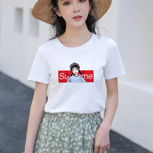 Chao brand summer white T-shirt short sleeve slim half sleeve top bottom coat new student T-shirt