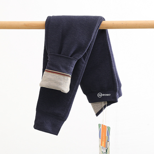 陆陆福儿童棉裤男童校服神器蚕丝保暖裤女童三层加厚德绒秋裤冬季