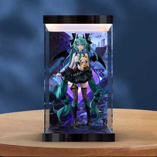 适用初音未来 小浣熊拉斯卡尔 恶魔 手办模型亚克力灯箱款收纳盒