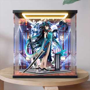 适用F:NEX 明日方舟 夕 染尘烟VER. 1/7手办灯光亚克力透明收纳盒