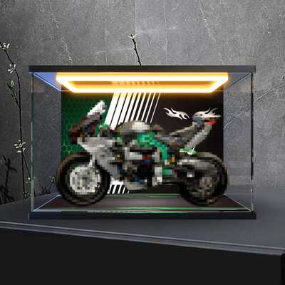 适用42170机械组川崎Ninja H2R摩托车模型摆件亚克力回型灯收纳盒