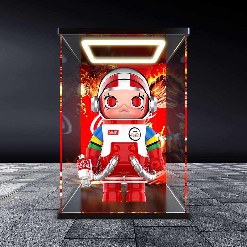 适用POPMART泡泡玛特Molly 400% 可口可乐3.0灯光亚克力收纳盒
