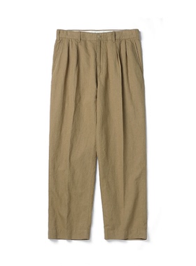 riskrider 棉麻双摺 阔腿工装卡其裤 R2355