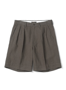 riskrider 棉麻混纺 工装裤 中高腰阔腿双褶短裤 R2410