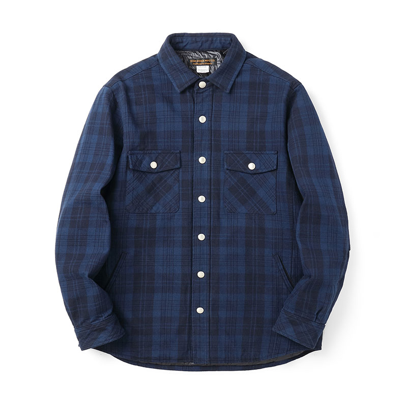riskrider 棉服 日产格子绗棉长袖衬衫外套  R2020